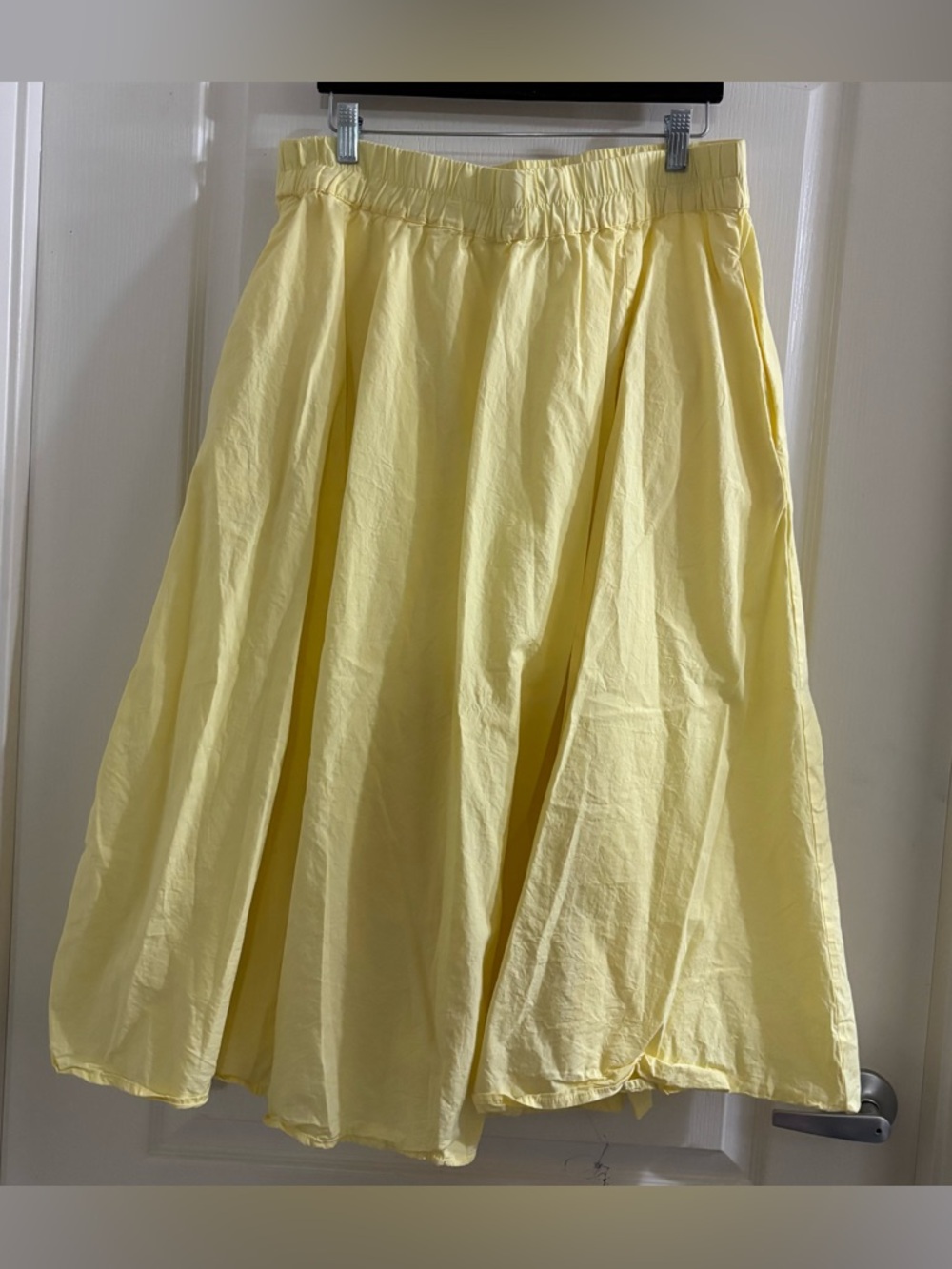 Marled Light Yellow A-Line Full Skirt